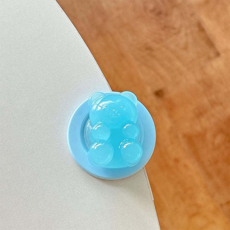 Solid Color Bear Mobile Phone Airbag Bracket Magnetic Suction Telescopic Suitable For Magsafe Simple Desktop Watching Drama Support Frame