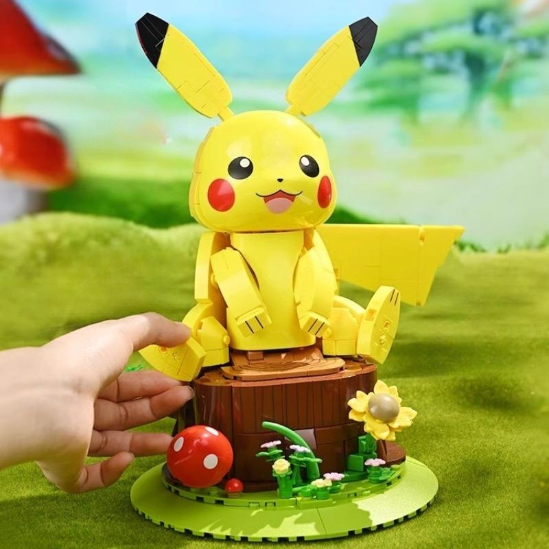 Keeppley Well-behaved Pikachu Building Blocks Trendy Toys Hand-assembled Pikachu Peripheral Hand-made Model Ornaments Gifts