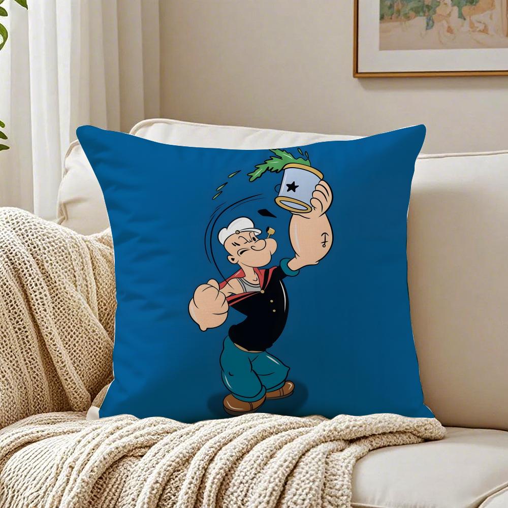 Fashion Vintage Strong Cartoon P-Popeye The Sailors Cushion Cover Pillowcase Anti-Dustmite Living Room Sofa Decor Cushion Room