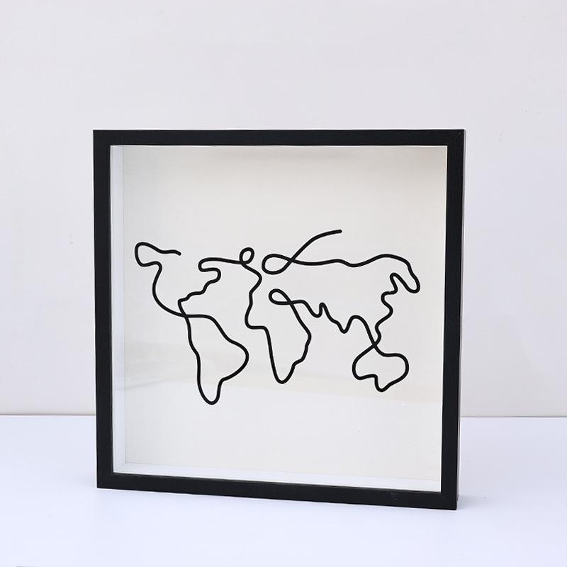 

Customized Photo Frame, Piggy Bank, Postcard & Map Storage Box 15x15cm【Map Style】