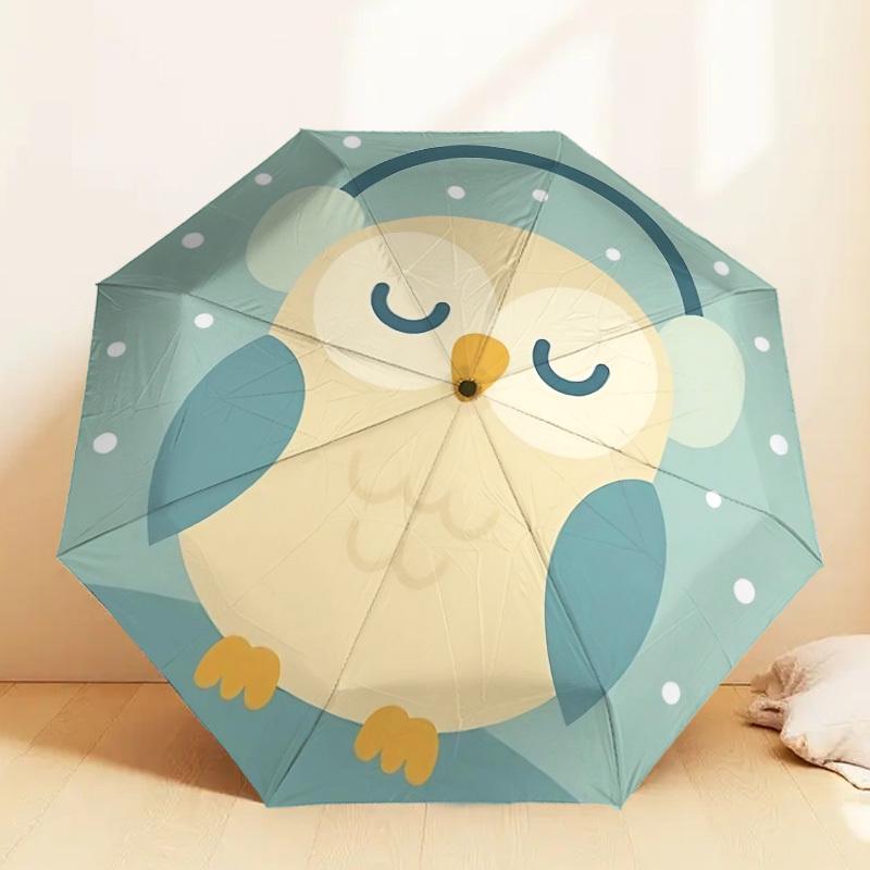 Cozy Owl Design Umbrella: Perfect for Outdoor Adventures, Auto Opening & Closing, Ideal as a Gift 102