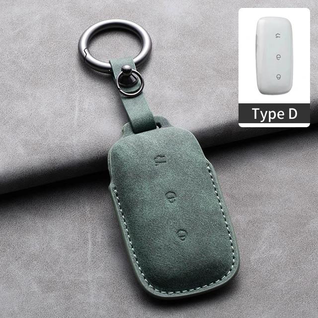 Leather Car Remote Key Case Cover for Geely Galaxy L7 2023 L6 MAX 1.5T Plus AIR PRO Suede Car Key Fob Shell Keychain