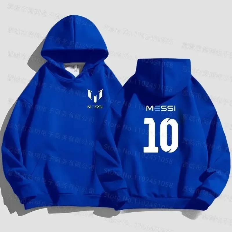 Felpa con cappuccio da uomo stampata MESSI Moda Semplice Maglione Top Largo Felpa Streetwear