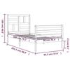 VidaXL Cadre de lit avec tête de lit blanc 90x200 cm bois massif 3194882