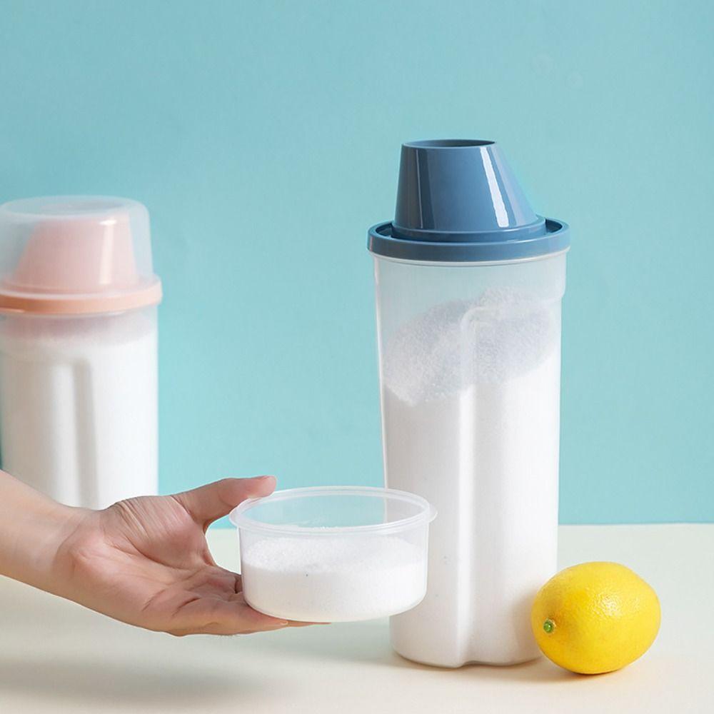 with Measuring Cup Laundry Powder Storage Box Transparent Detergent Powder Tank  Household