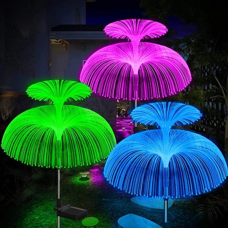 LED Solar Jellyfish Garden Lights Outdoor Waterproof Christmas Ornaments Yard Balcony Lawn Decoration Solar Powered Flowers Lamp