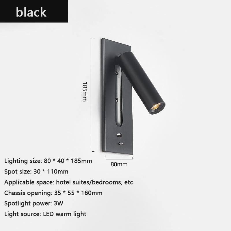 Indoor Led Wall Lamps 3W with USB Charge Wall Lamp Bedroom Living Room  Modern Wall Light Aisle with Switch Wall Sconce