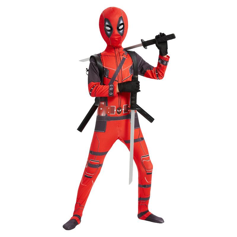 Spooky Holiday Superhero Deadpool Cosplay Suit Jumpsuit Backpack Fantasy Movie Character Mask Tights Featuring Sword Plus Pouch Holiday Collection
