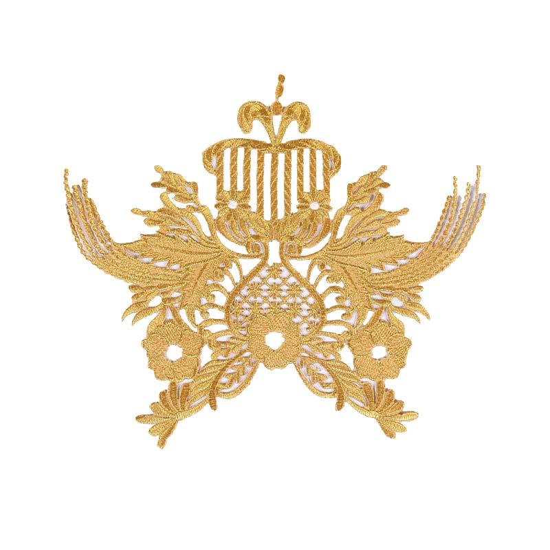 Diy Performance Clothing Decorative Iron-on Patch Sticker Embroidery Gold Silver Thread Yarn Costume Dress Geometric Applique