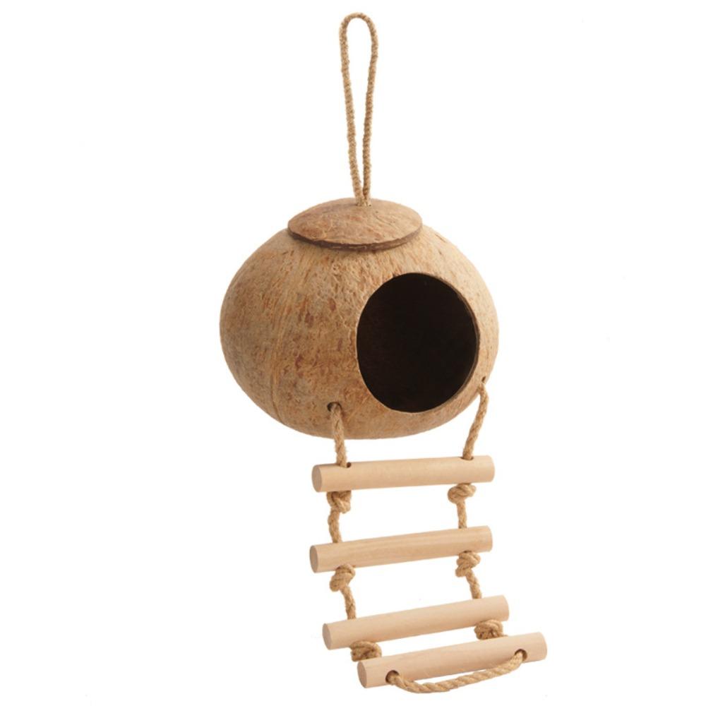 with Ladder Coconut Bird Cage Breathable Hamster Cage Durable Parrot Hideout  Guinea Pig