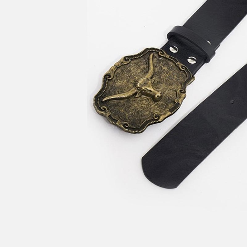 Longhorn Waist Belt Engraved Chain for Cowboy Cowgirl Rock and Roll Punk Classical Belt Waist Chain Sexy Belt