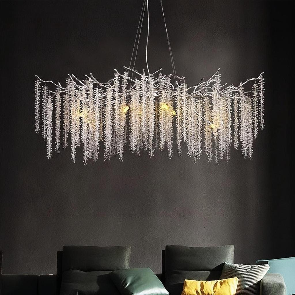 Elegant Crystal Branch Chandelier for Living Room or French Restaurant