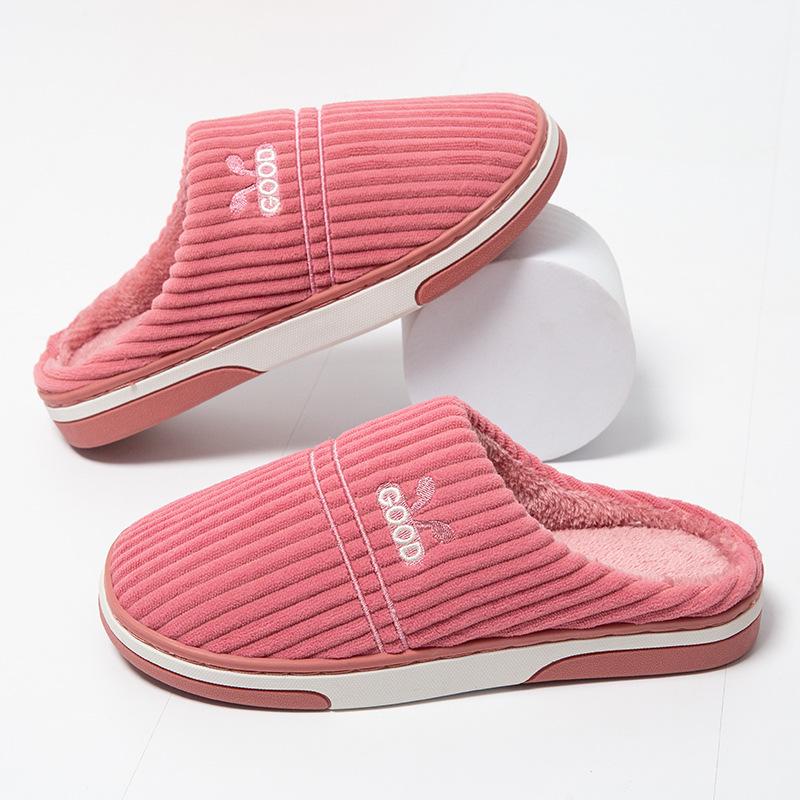 

Женские пушистые нескользящие домашние тапочки из хлопка: Теплая, толстая подошва для зимы 40-41