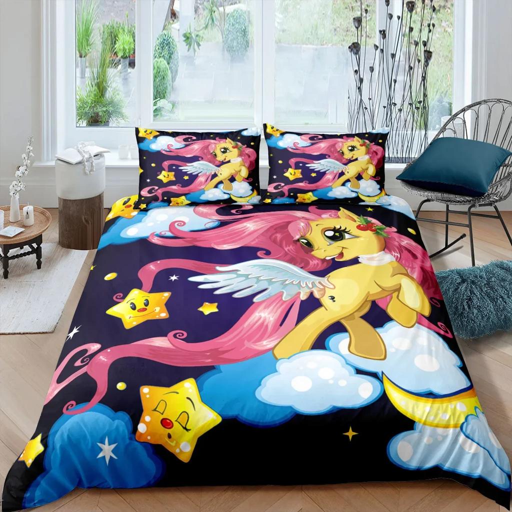 3D Colorful Unicorn Duvet Cover With Pillow Cover Bedding Set Single Double Twin Full Queen King Size Bed Set For Bedroom Decor