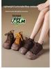 Women's Genuine Leather Thick-Soled Martin Boots - British Style Retro Brown Cowhide Short Boots for Autumn/Winter 2025