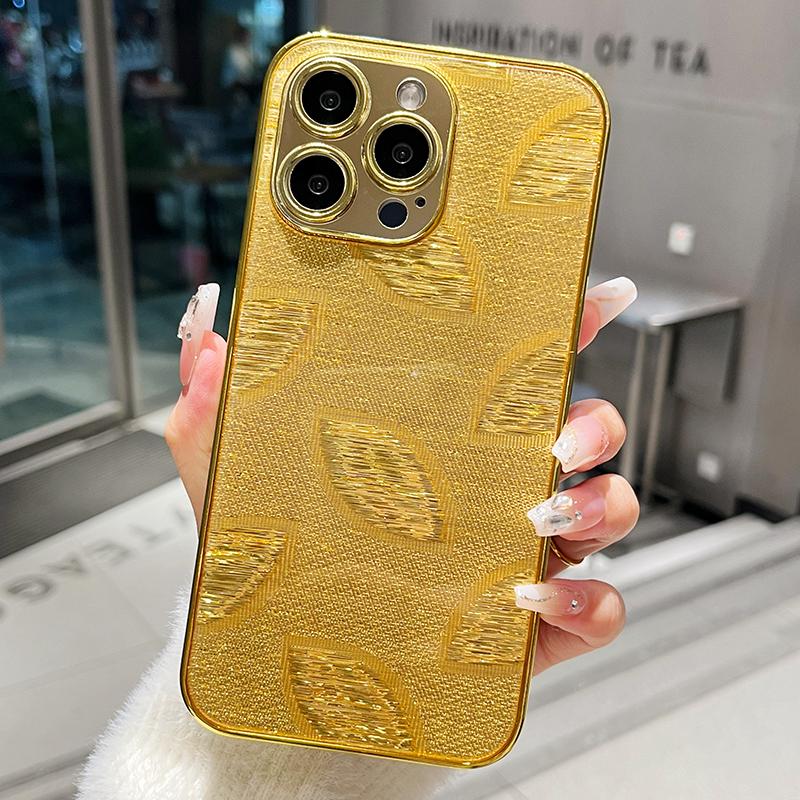 

Deluxe Gold Leaf Case For iPhone 17 ProMax Air 16 Pro 15 Plus 14 13 12 11 Shock-Proof Phone Case Back Cover Stylish Half-Pack For iPhone 15Pro