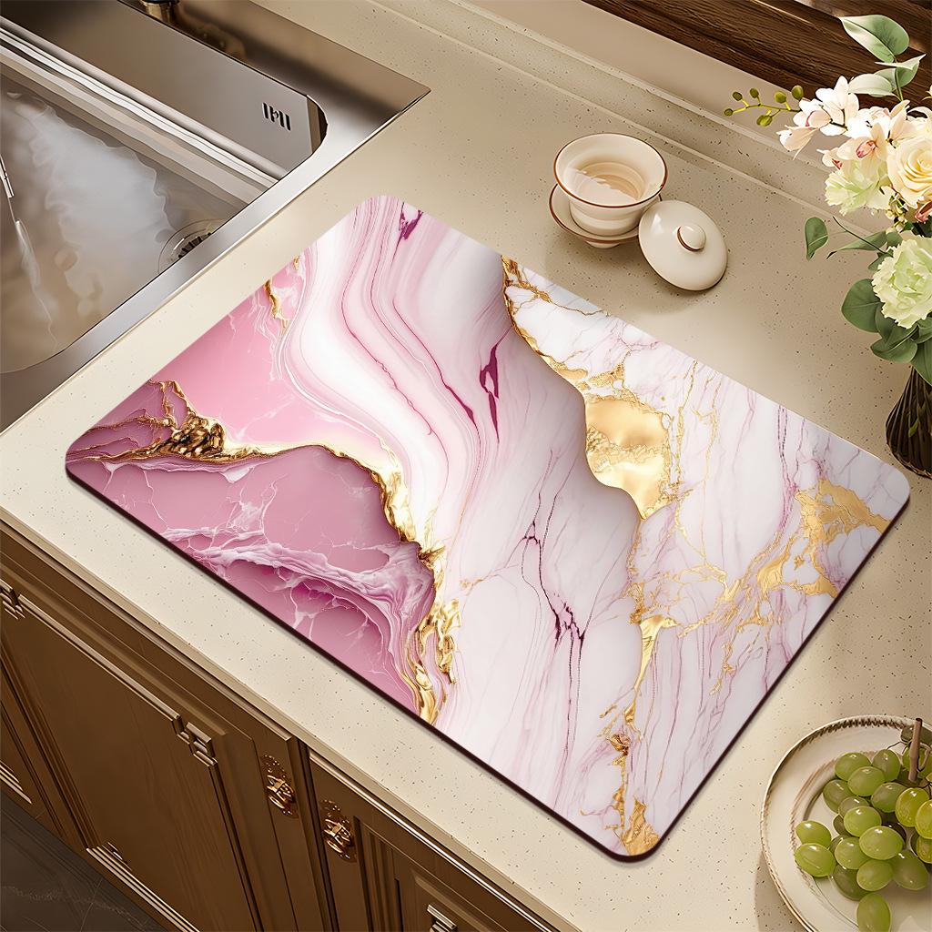 Absorbent Kitchen Diatom Mud Pad: Multi-use for Drain, Countertop, Pot Insulation, Bar Coaster, and Bowl Drying.