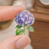 Durable Brooch Pin Pin Enamel Hydrangea Shape Lapel Polished Edges Backpack Smooth Round