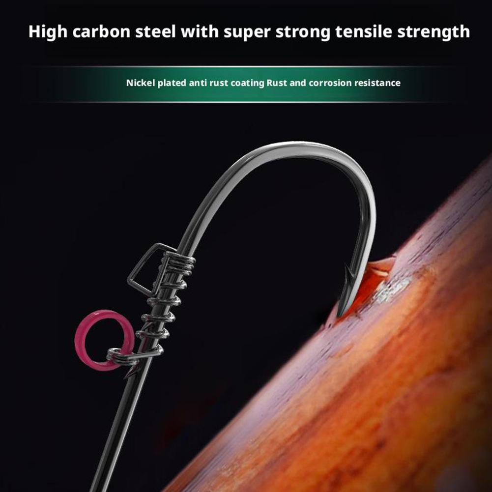 1PC Live Shrimp Fixing Hook Heavy Duty Carbon Steel Barbed Fishhook With Hole Live Bait Holder Carp Fishing Jig Worm Hooks