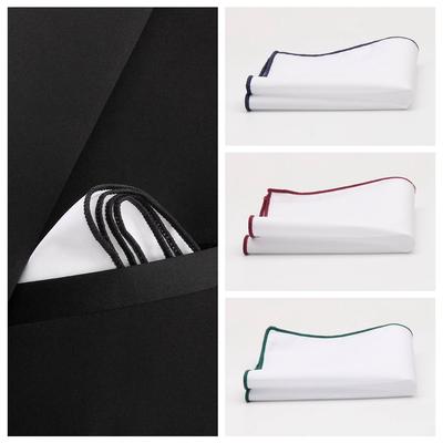 Direkt Herren Taschentuch, Anzug Accessoires Taschentuch Quadratisches Handtuch, Baumwolle Weiße Farbe Kante Quadratisches Handtuch