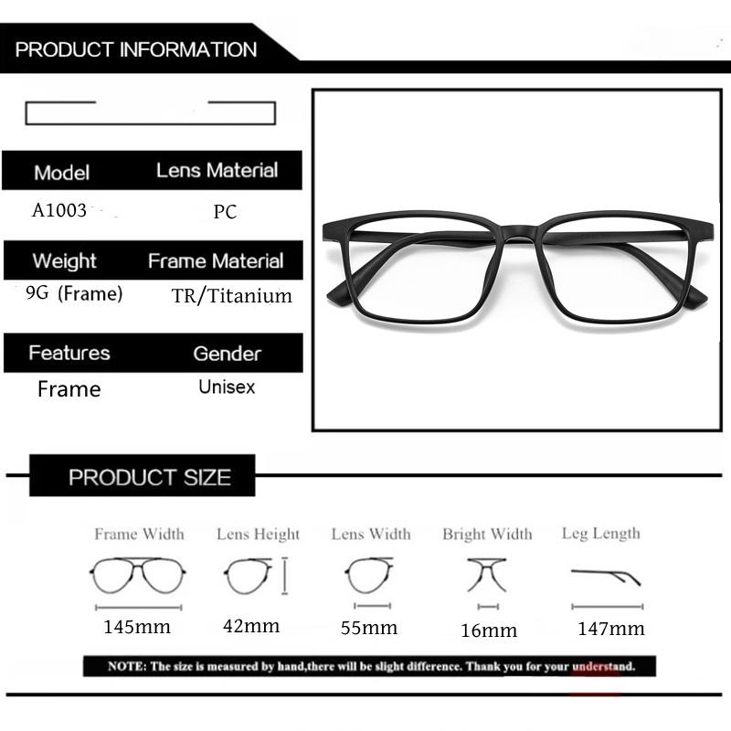 New Men Business Eyewear Retro Square TR90 Titanium Frame Prescription Glasses For Men A1002
