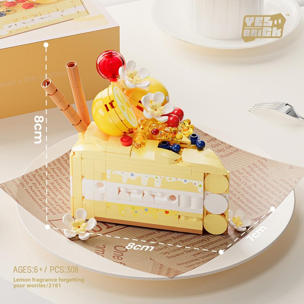 Delicious Dessert Building Blocks Sweet Cake Girls Group Display Diy Assembling Model Trendy Toy