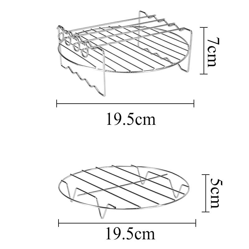 Air Fryer Silicone Shape Basket Tray Set Round Airfryer Grill Rack Accessories Reusable Foldable Bpa Free AirFryer Mold Liner