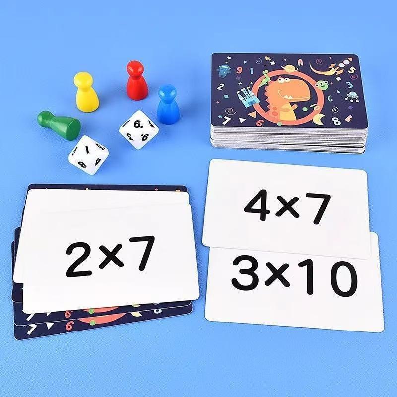Kids Early Education Multiplication Board Game Wooden Number Counting Learning Toy for Toddlers Birthday Gifts
