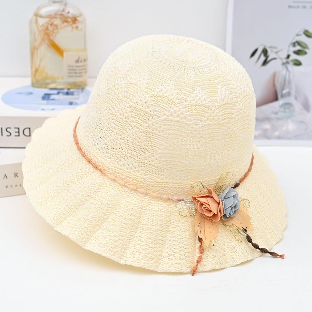 Summer new women's big edge straw hat bow breathable sunscreen sun hat outdoor UV protection sun hat