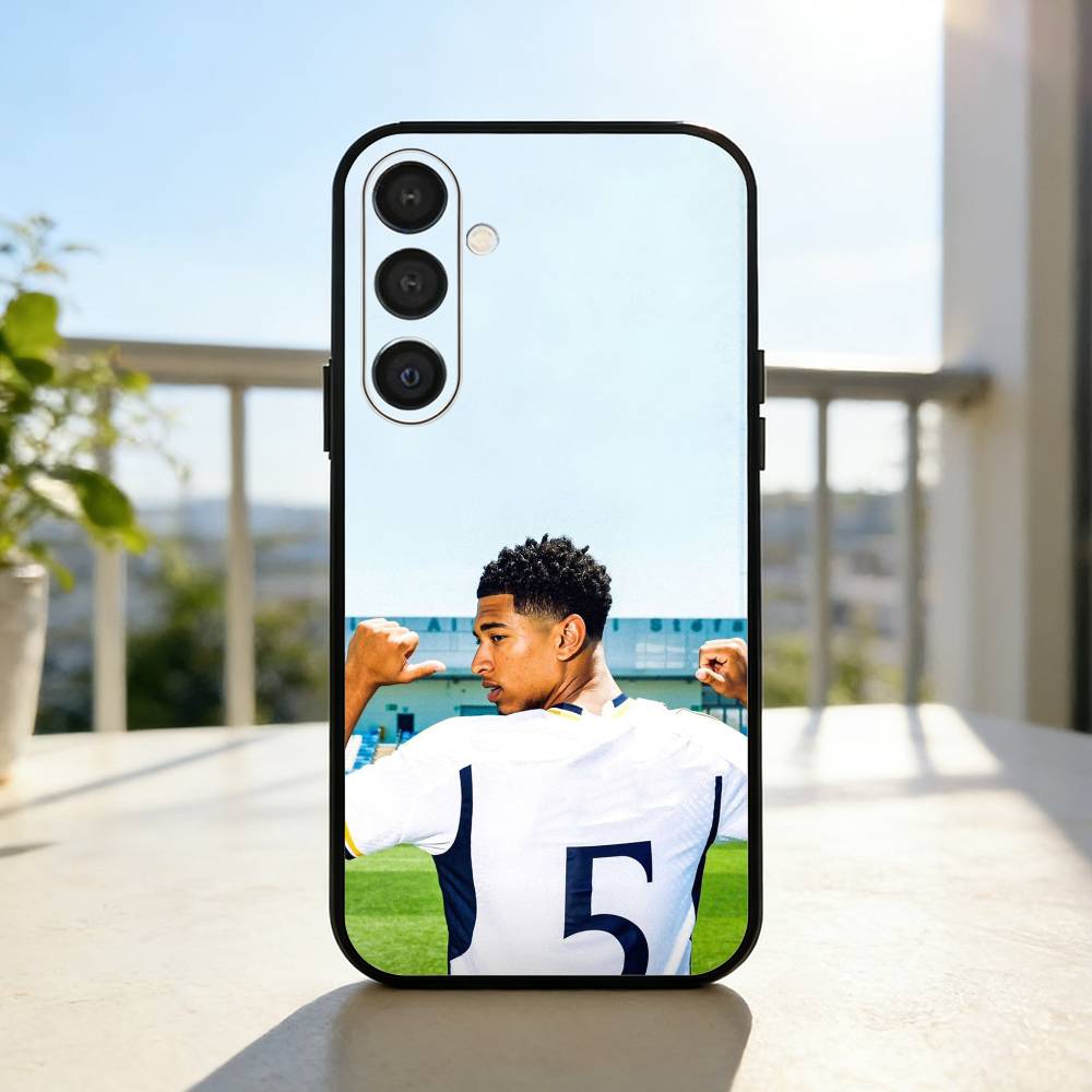 J-Jude Football B-Bellinghams Phone Case For Samsung A73,72,71,53,52,51,22,91,80, Soft Black Cover