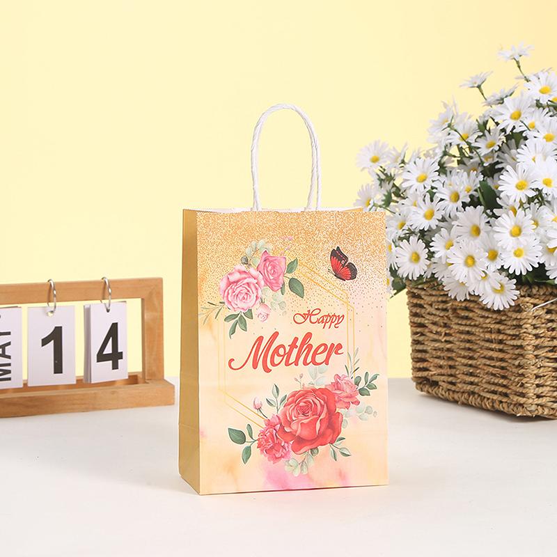 1pcslot Kraft Paper Bag With Handles Gift Packing Bags For Store Clothes Wedding Christmas Supplies Handbags Packaging Bag