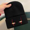 Autumn and Winter Personalized Funny Woolen Hat for Women Clown Eyes Embroidered Knitted Hat Versatile Warm Hip Hop Pullover Cold Hat for Men