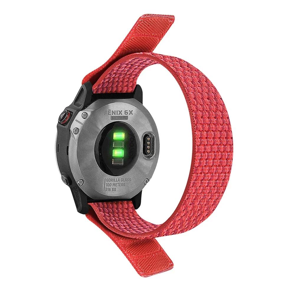 

Нейлоновый ремешок на липучке для Garmin Instinct 3 50 мм 45 мм, ремешок для Garmin Instinct 2 Solar 2X E, эластичный браслет 26 мм 22 мм 22mm красный