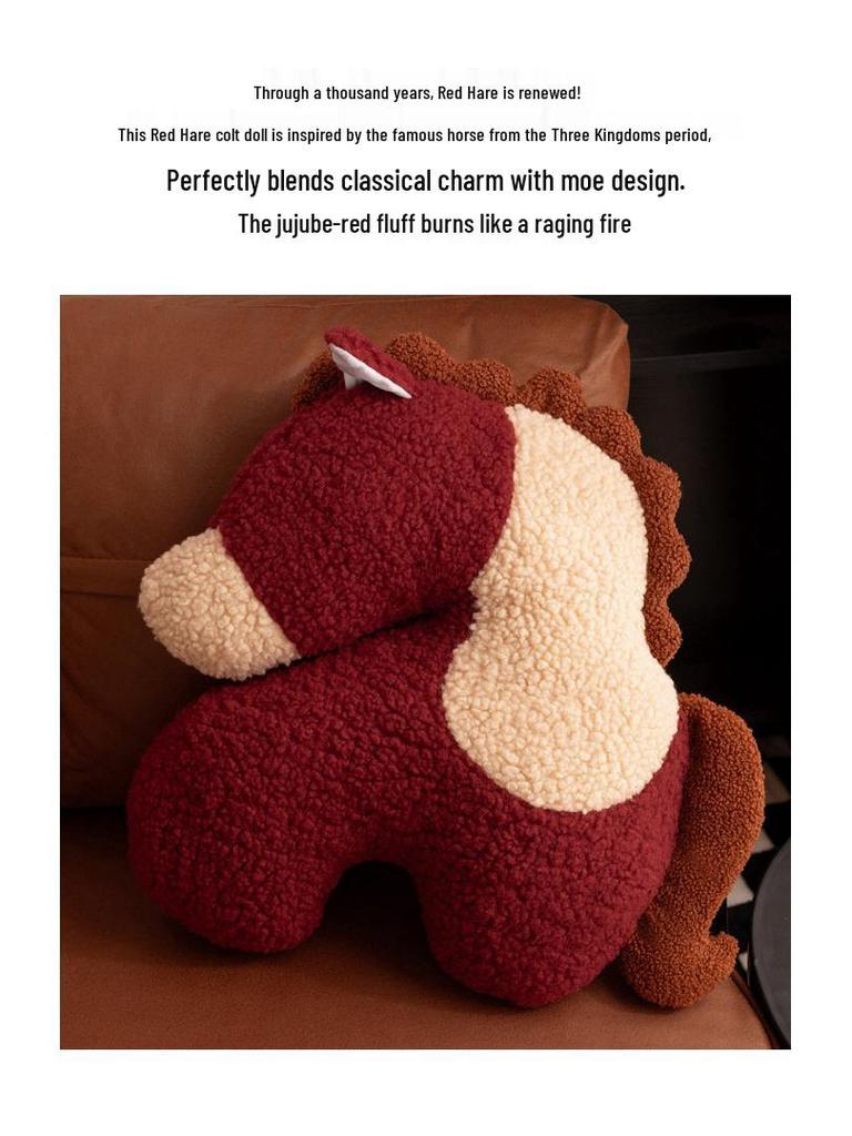 Creatief Paardvormig Pluche Kussen Poppetje voor Bank, Woonkamer of Auto - Lentefestival Ornament