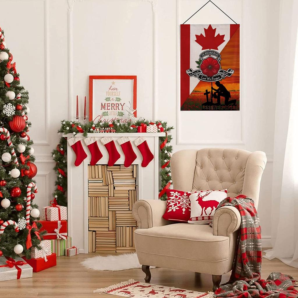 Memorial Day Flag, Lest We Forget Veterans Garden Flag, 12 X 18 Inch Double Sided, Military Soldiers Veterans Patriotic Yard Outdoor Decoration