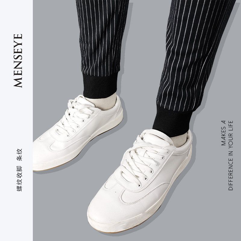 Menseye Menseye Thread Autumn New Cropped Casual Pants