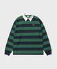 T-shirt a maniche lunghe a righe rugby LE TIGRE (Blu-Verde)