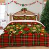 3pcs Christmas Bedding Set, Christmas Tree Decorative Print Duvet Cover and Pillowcases, Breathable Polyester, Machine Washable