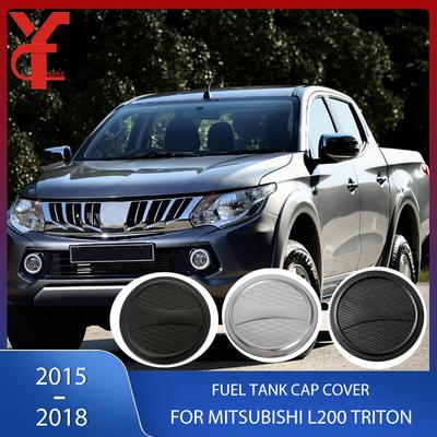 Tampa da Tampa do Tanque de Combustível do Carro Cromada Nova Fibra de Carbono Para Mitsubishi L200 Triton 2015 2016 2017 2018 Pickup L200 Placa Tampas de Combustível