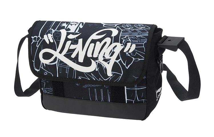 Li Ning Fabric Shoulder Bag, Crossbody Bag Regular Unisex Black ABDR256-1