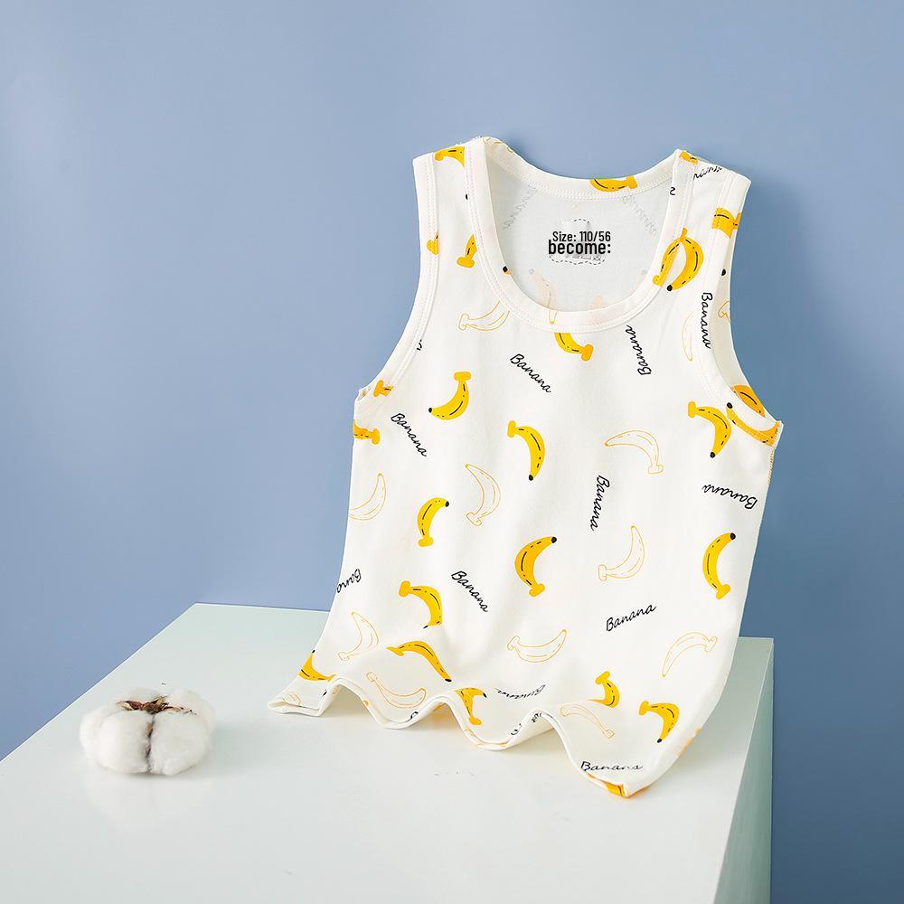 Summer Kids' Cotton Spaghetti Strap Vest - Colorful Base Layer for Boys and Girls