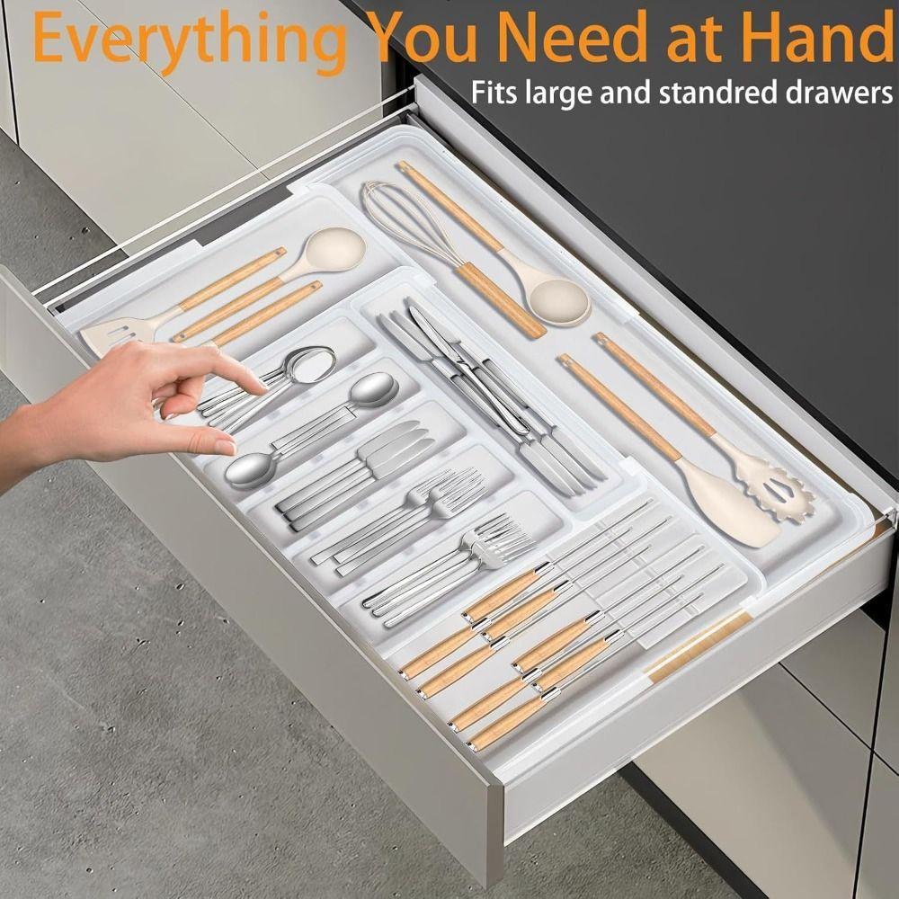 Scalable Kitchen Drawer Organizer Movable Partition Expandable Utensil Tray  Home