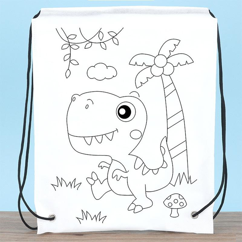 Children Handmade DIY Environmental Protection Graffiti Non-woven Bags Kindergarten Kids Art Painting Coloring Hand Craft Toys