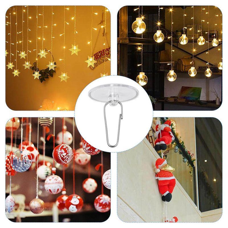 M-Modern-Clear Adhesive Ceiling Hooks 50 Pcs For Hanging No-Drill Sticky Birthday Hook Damage-Free
