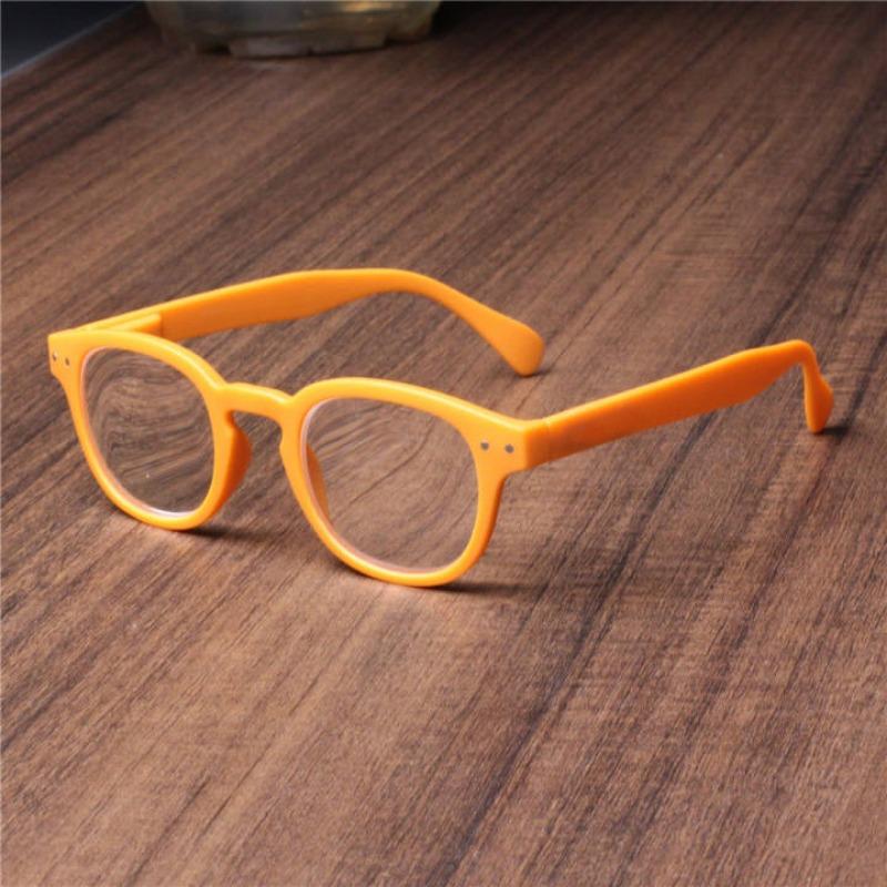 Round Frame Retro Reading Glasses Women Presbyopic Eyeglasses Spring Hinge Readers Fashion Orange Unisex