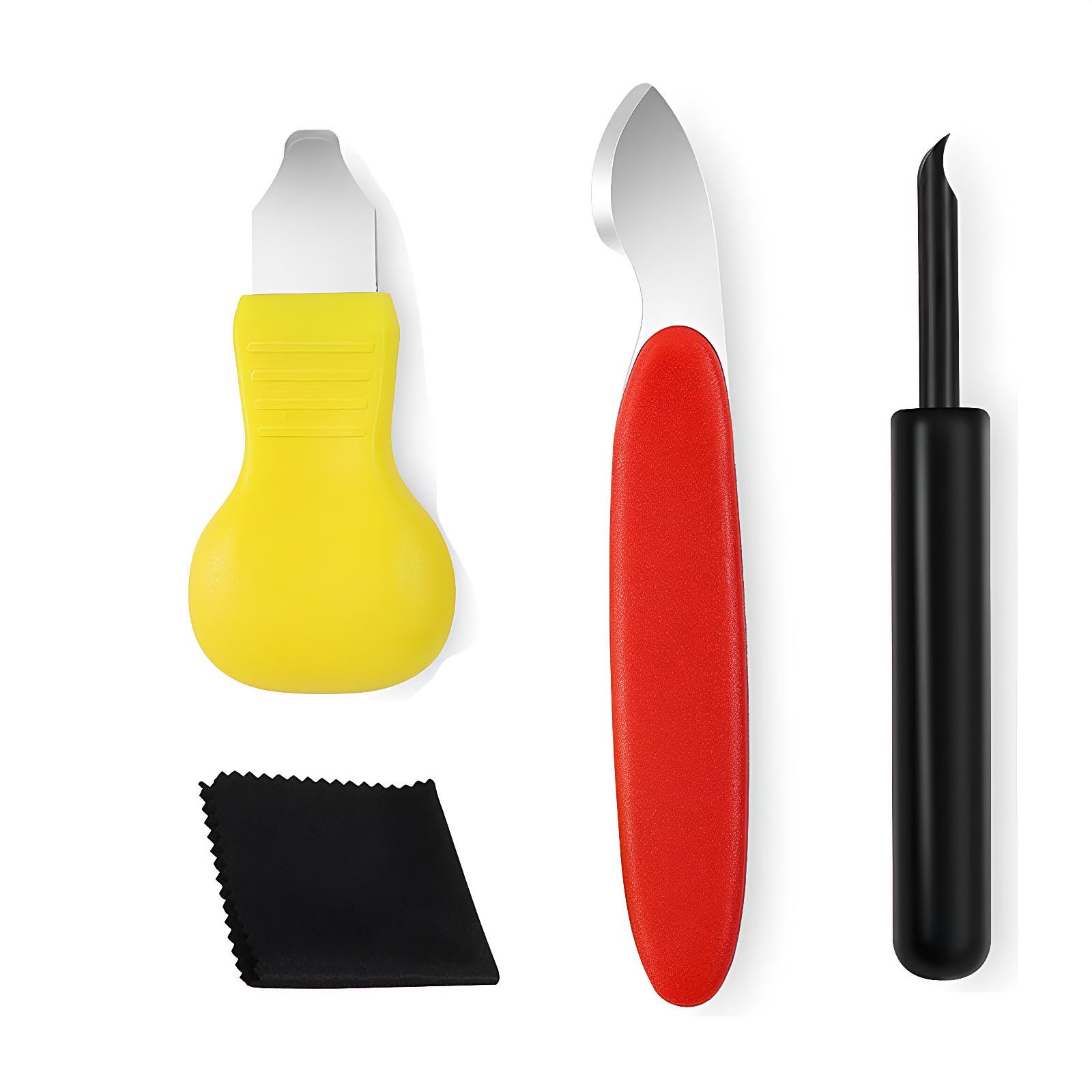 4-Piece Watch Repair Tool Set: Battery Replacement & Case Opener Pry Tools