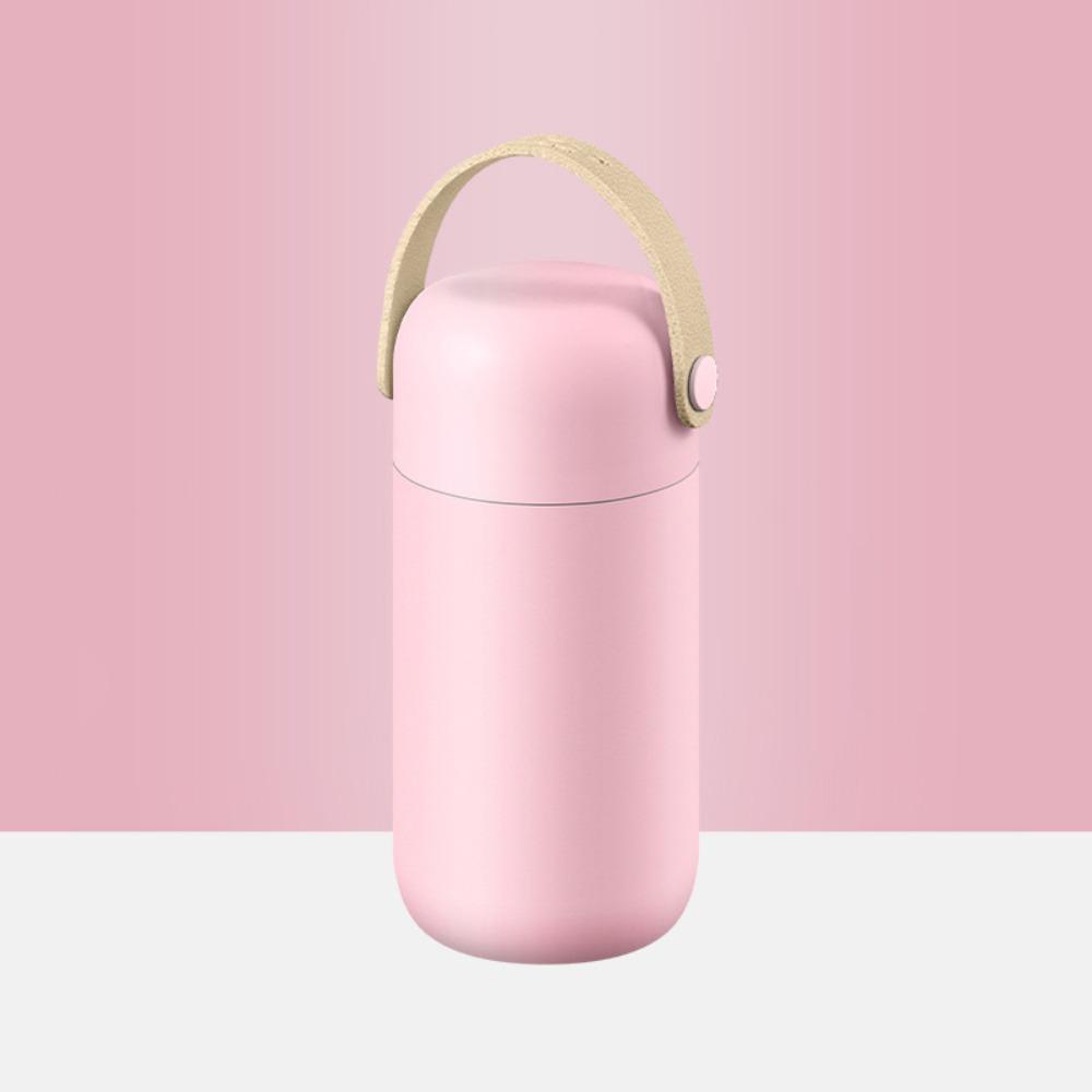 150ml Thermoses Coffee Mug with Leather Handle Vacuum Flask Portable Pocket Bottle Gift