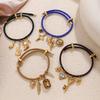 Popular Adjustable Rope Various Pendant Bracelet DIY Stainless Steel Plated 18K Gold Bracelet