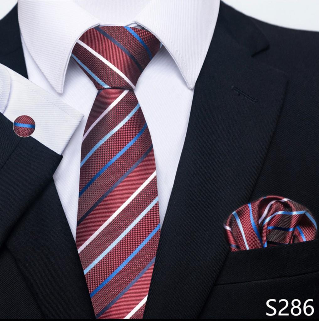 Men's Business Striped Neck Tie Silk Feel Formal Tie for Suit Wedding Accessories Classic Design Professional Style
