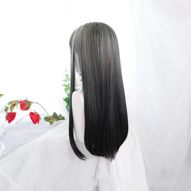 Bybrana Ladies With Bangs Gradient Long Hair Chemical Fiber Hair Suitable For Daily Wear